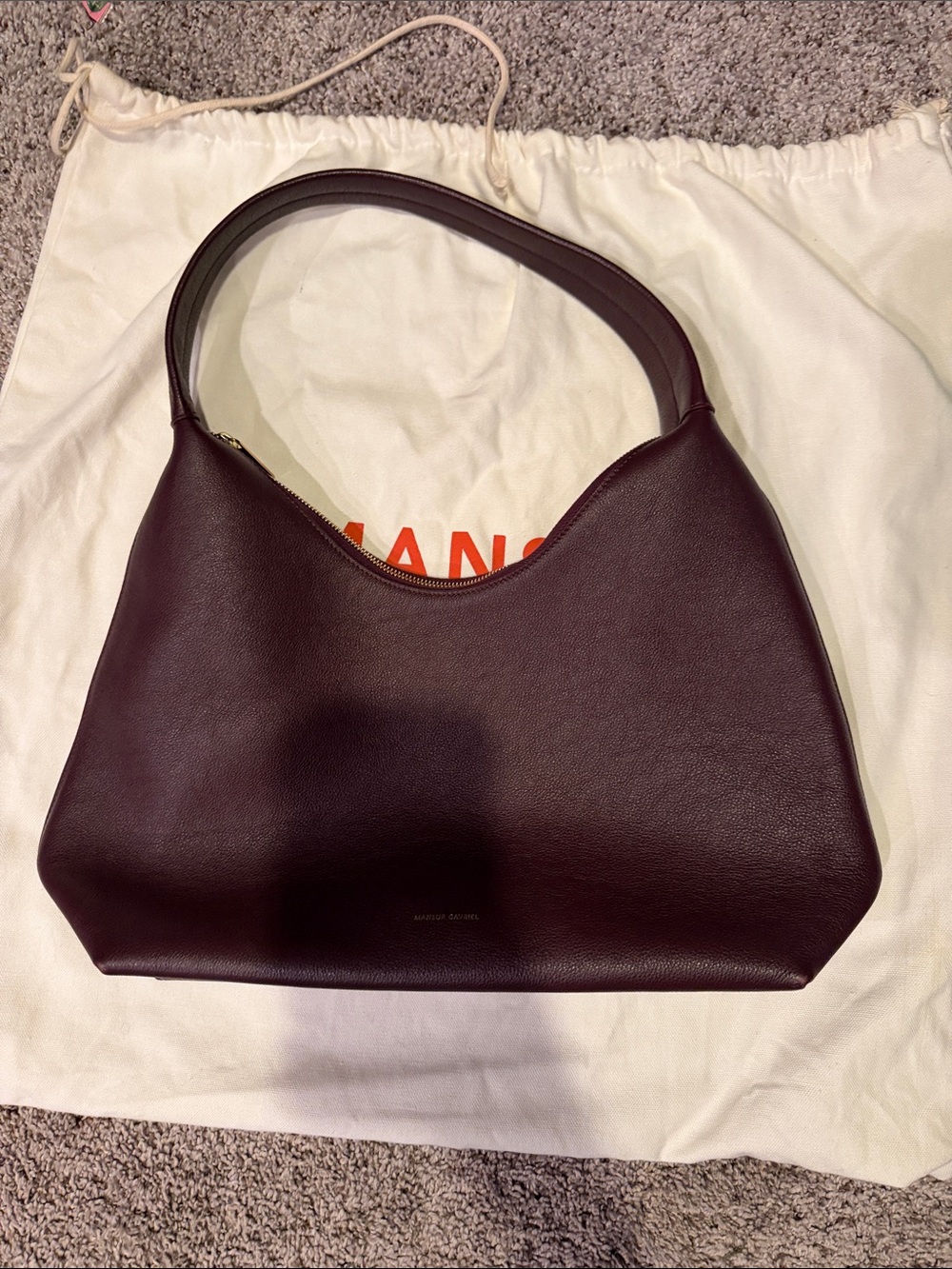 Mansur Gavriel Dark Wine Soft Candy Leather Shoulder Bag